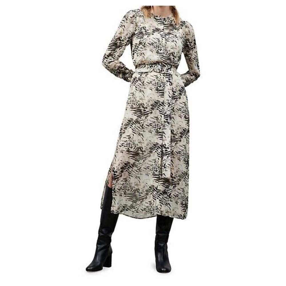 Elegant Patterned Long Sleeve Dress